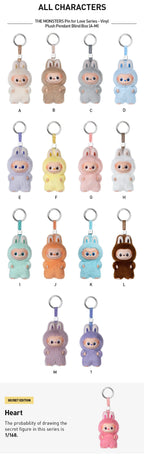 THE MONSTERS Pin for Love Series-Vinyl Plush Pendant Blind Box (A-Z)